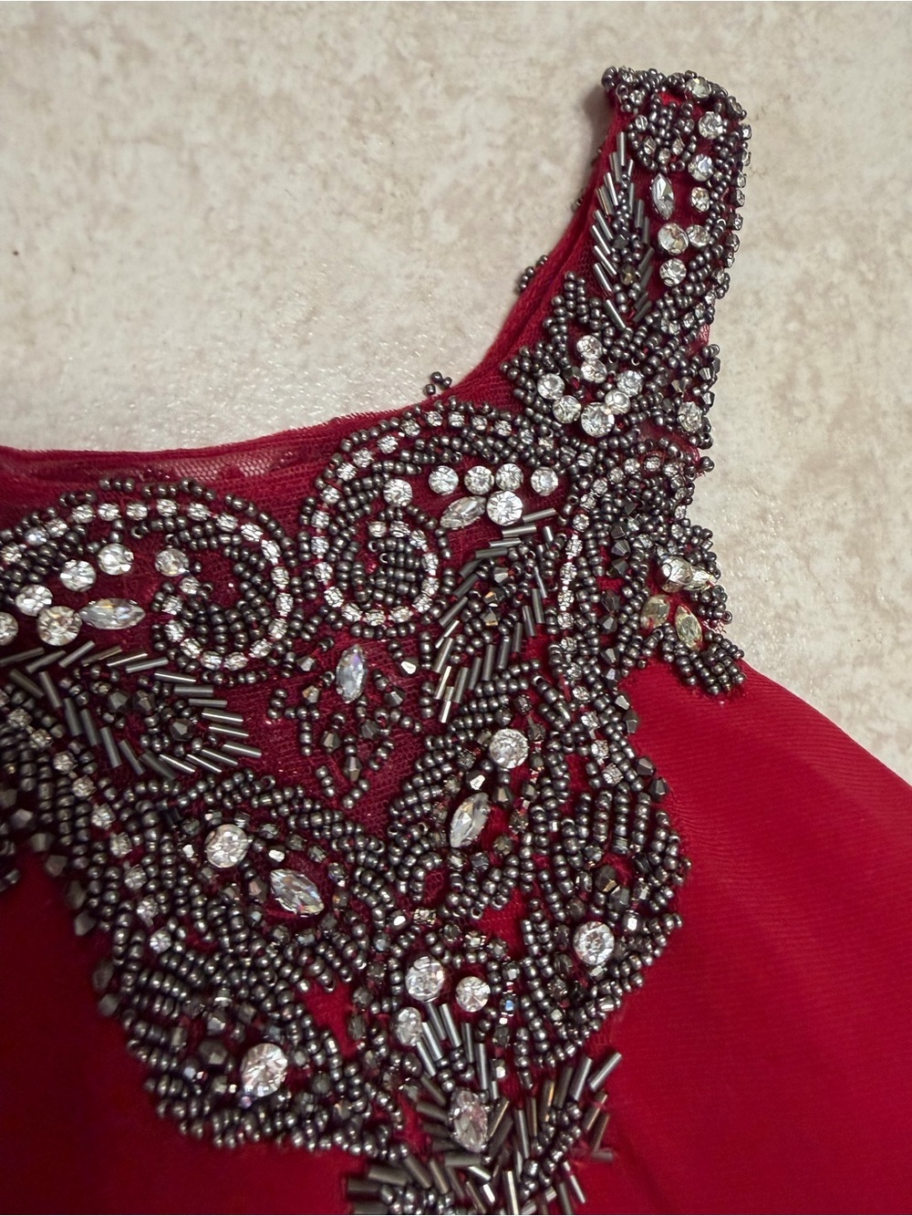COYA Deep Red Beaded Gothic Gown NWT Vegas Mob Wife Formal Dress M - Picture 5 of 16